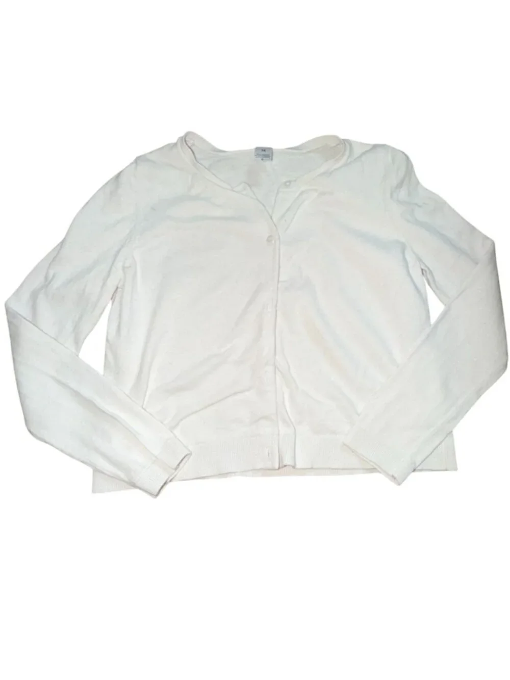 Carter's Girls Button Front Knit Cardigan-White-Size 14-GUC